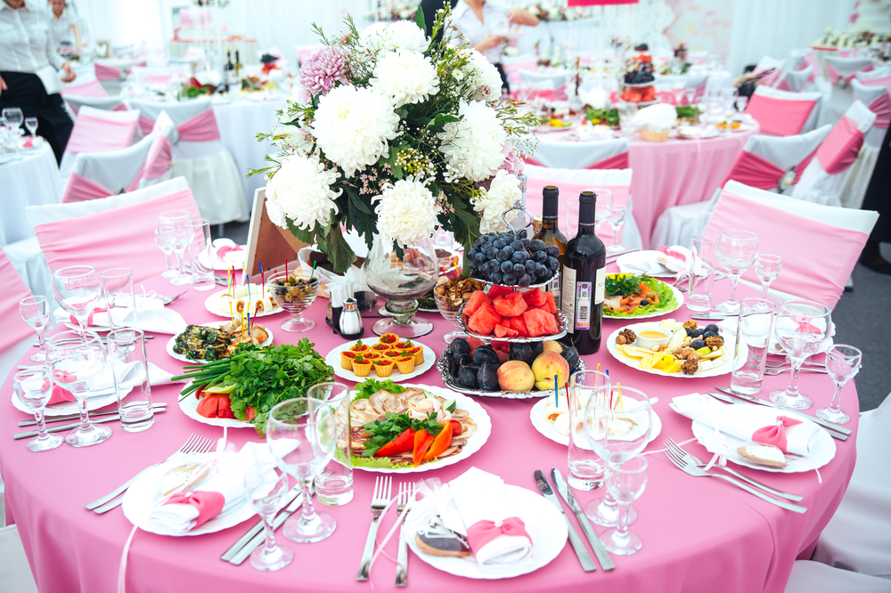 table set for wedding or another catered event dinner